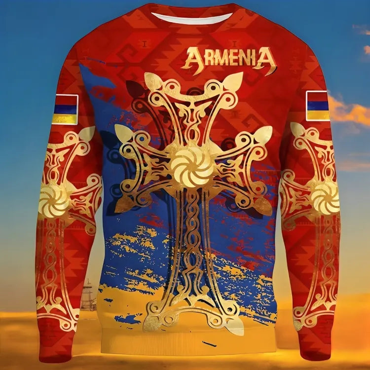 - Armenia Flag Pattern Pullover Sweatshirt – for adults and kids, casual & Sporty - Armboutique - Armenia Flag Pattern Pullover Sweatshirt – for adults and kids, casual & Sporty - Armboutique