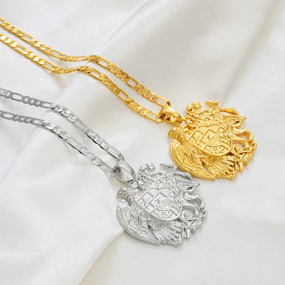 -  Armenia Eagle Pendant – Unisex Gold/Silver Color Necklace - Armboutique