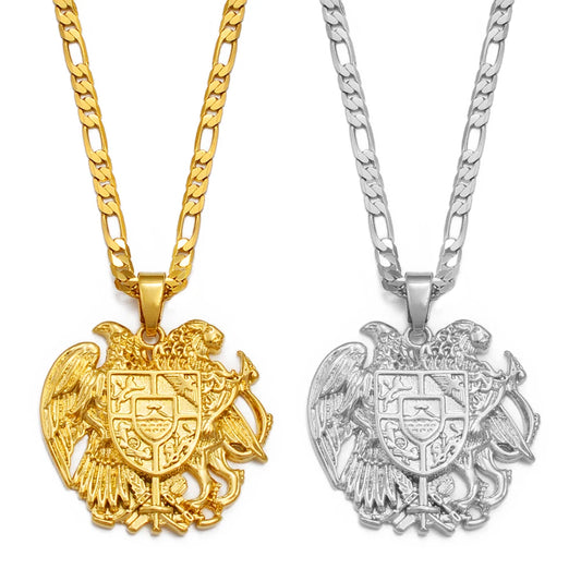 -  Armenia Eagle Pendant – Unisex Gold/Silver Color Necklace - Armboutique