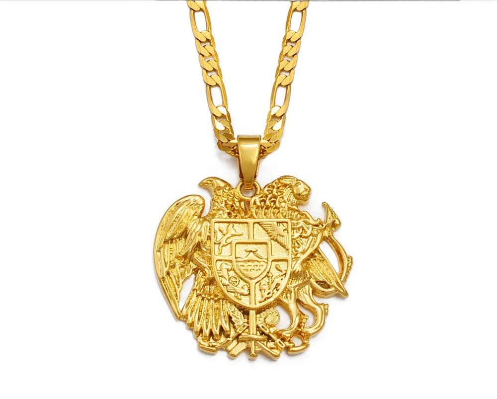 -  Armenia Eagle Pendant – Unisex Gold/Silver Color Necklace - Armboutique