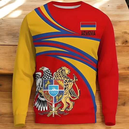 -  Armenia Flag Pattern Pullover Sweatshirt –  for adults and kids, casual & Sporty - Armboutique -  Armenia Flag Pattern Pullover Sweatshirt –  for adults and kids, casual & Sporty - Armboutique