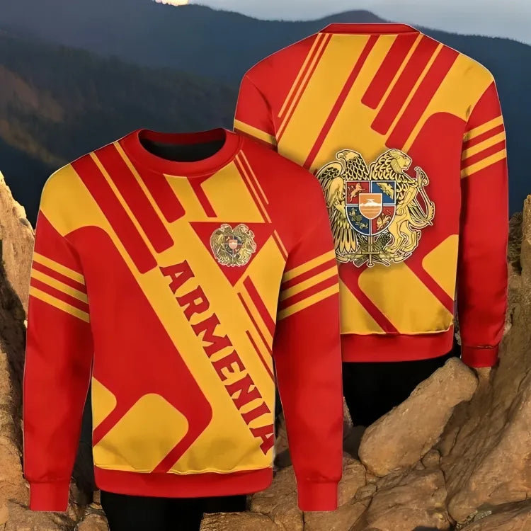 -  Armenia Flag Pattern Pullover Sweatshirt –  for adults and kids, casual & Sporty - Armboutique -  Armenia Flag Pattern Pullover Sweatshirt –  for adults and kids, casual & Sporty - Armboutique