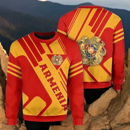 -  Armenia Flag Pattern Pullover Sweatshirt –  for adults and kids, casual & Sporty - Armboutique -  Armenia Flag Pattern Pullover Sweatshirt –  for adults and kids, casual & Sporty - Armboutique