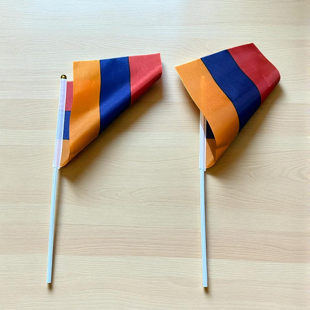 -  Armenia Hand Flags 21×14cm – 10/20/50/100pcs with Plastic Poles - Armboutique