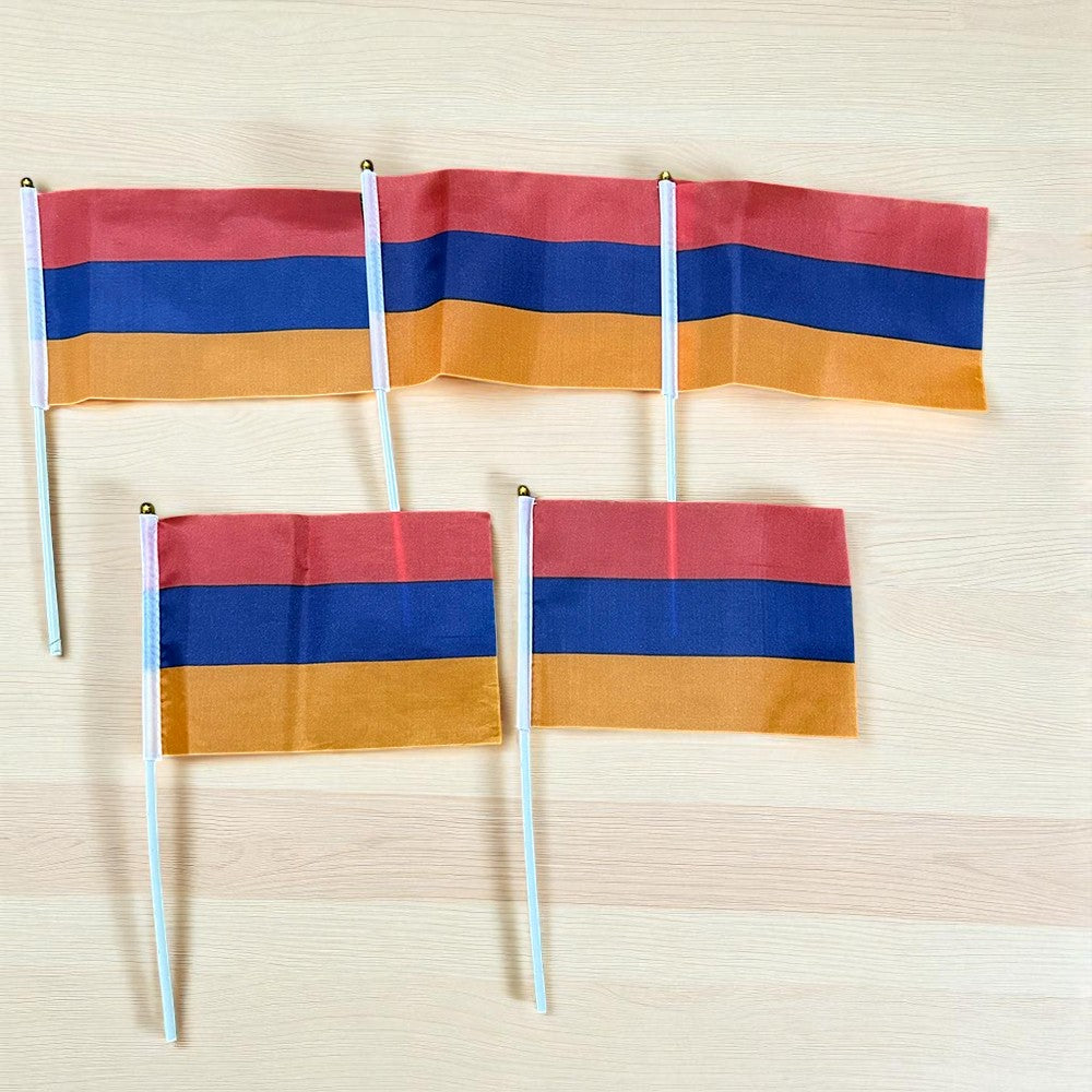 -  Armenia Hand Flags 21×14cm – 10/20/50/100pcs with Plastic Poles - Armboutique
